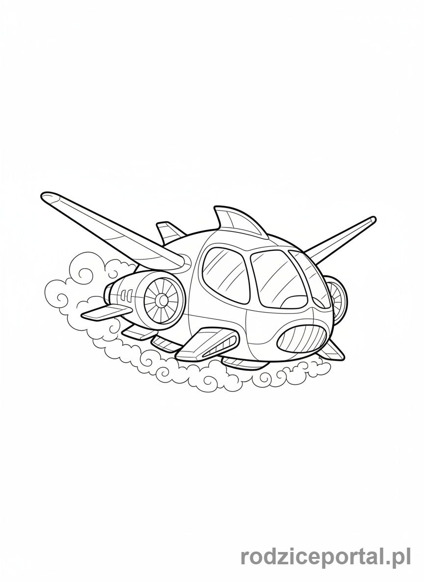 Kolorowanka Samochody - Futurystyczny samochód latający