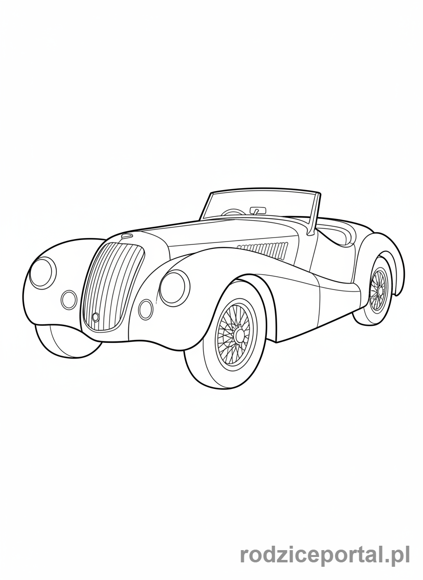 Kolorowanka Samochody - Klasyczny sportowy samochód