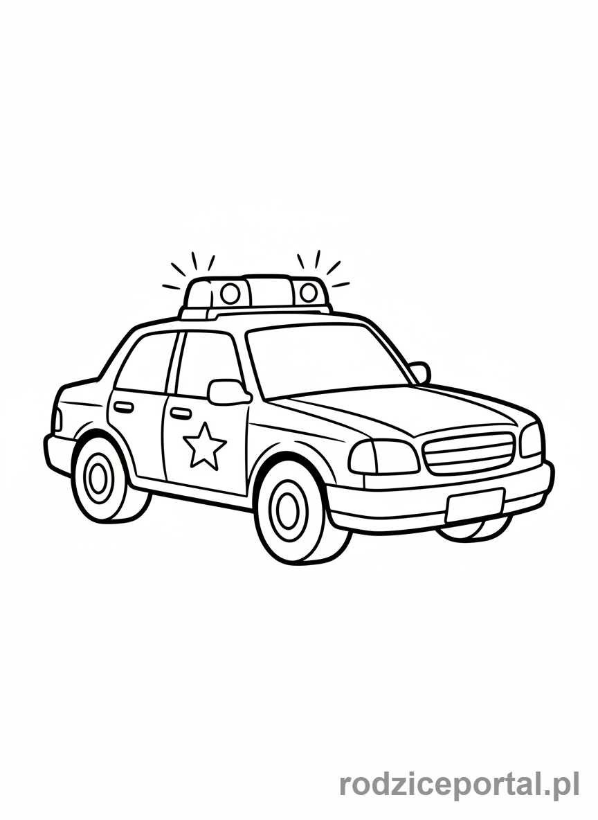 Kolorowanka Samochody - Policyjny radiowóz