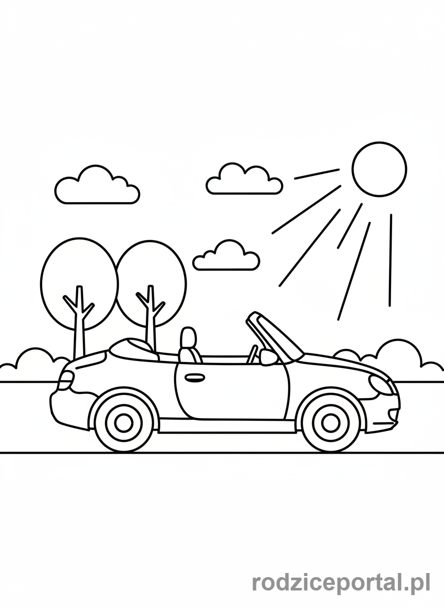 Kolorowanka Samochody - Samochód cabrio