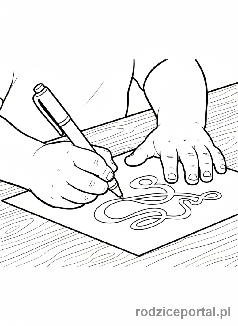 Kolorowanka Samodzielna Praca - Dziecko pisze list