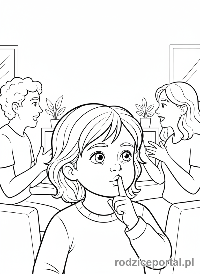 Kolorowanka Samokontrola - Dziecko nie przerywa rozmowy