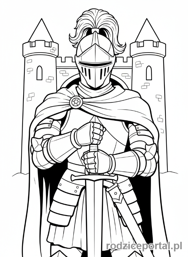 Kolorowanka Scenariusze - Rycerz broni zamku