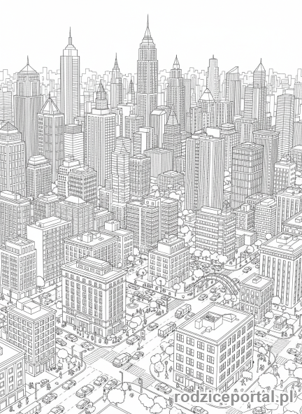 Kolorowanka Scenariusze - Tętniące życiem miasto
