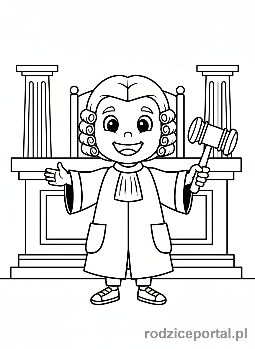 Kolorowanka Sędzia - Kreskówkowy sędzia