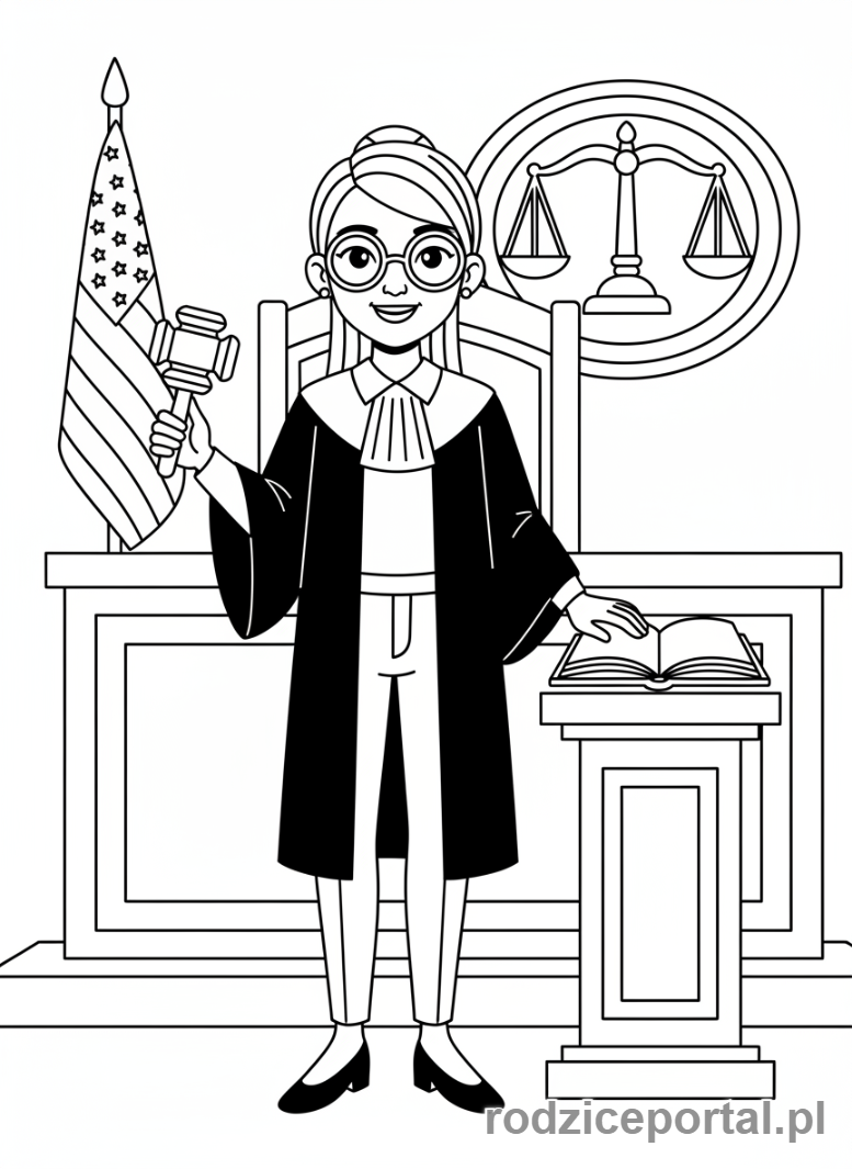 Kolorowanka Sędzia - Młody sędzia