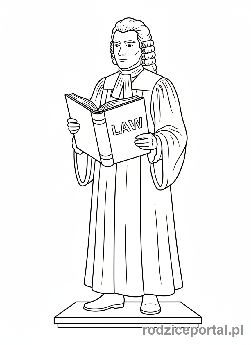 Kolorowanka Sędzia - Sędzia z księgą prawa