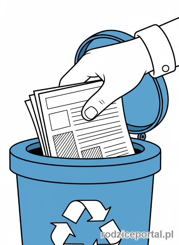 Kolorowanka Segregacja Śmieci - Gazeta do papieru