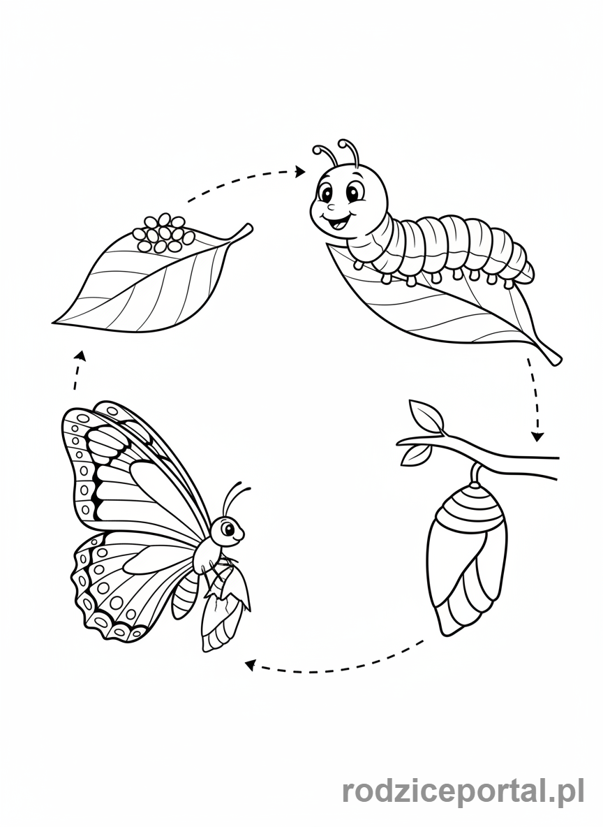 Kolorowanka Sekwencje - MotylCyklZycia
