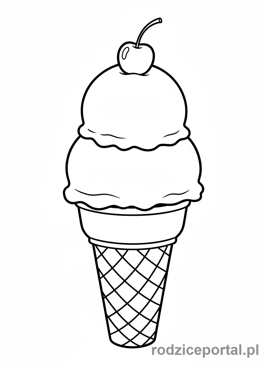 Kolorowanka Sensoryczne - Lody w wafelku