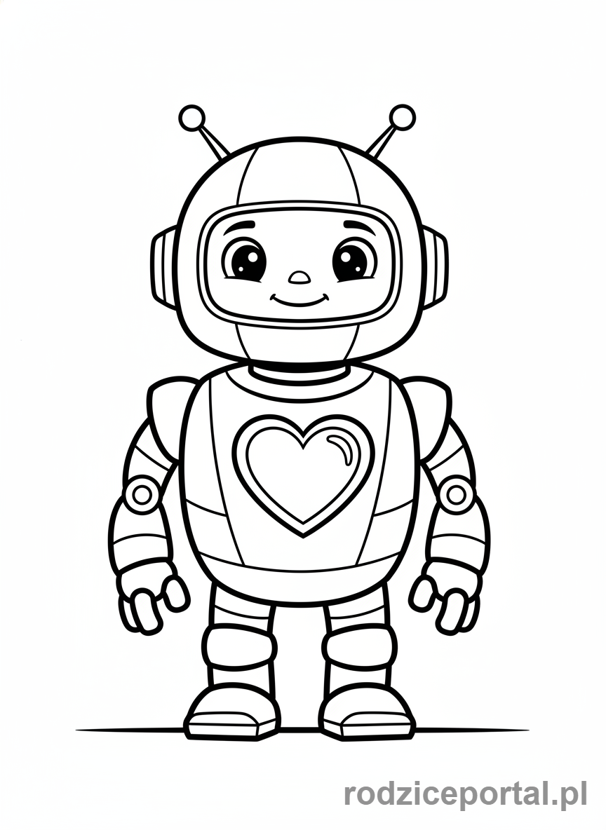 Kolorowanka Serce - Serce robota
