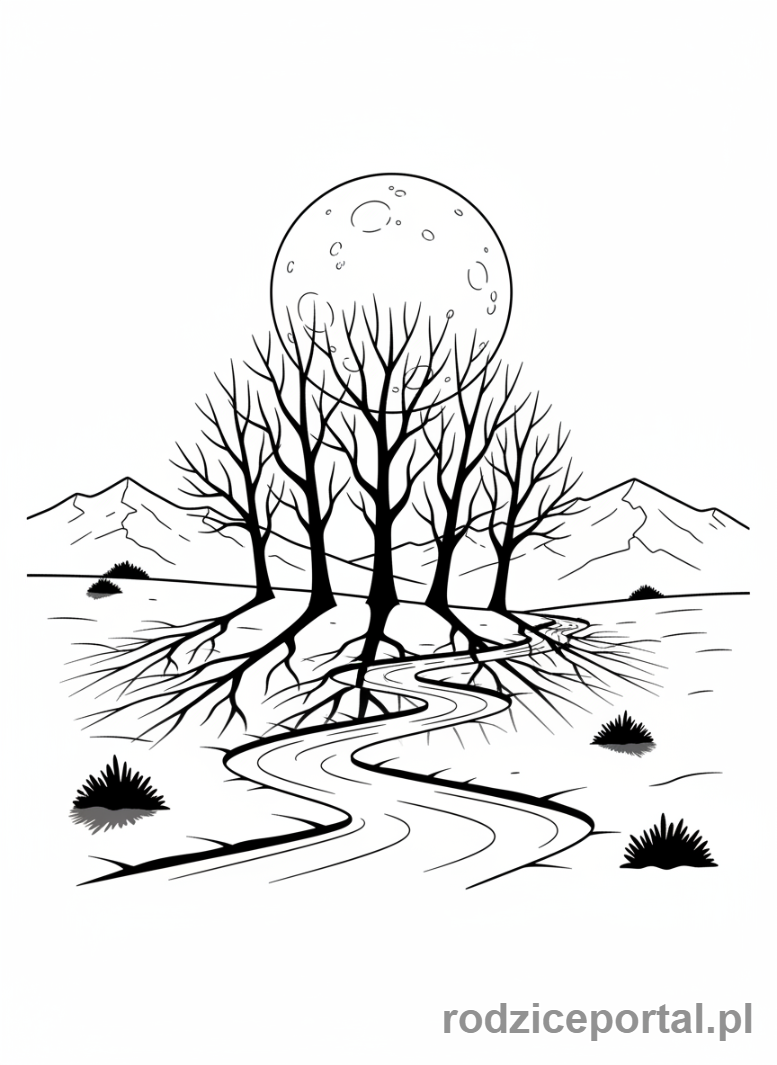 Kolorowanka Shadow - Cienie pod światłem księżyca