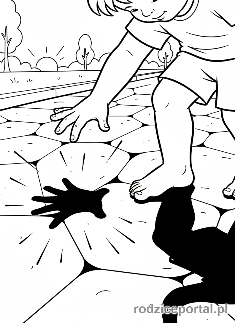 Kolorowanka Shadow - Dziecko bawi się cieniem
