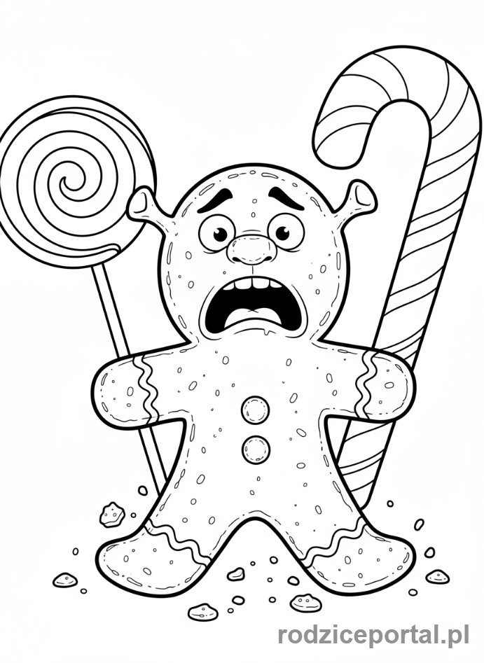 Kolorowanka Shrek - Piernikowy Ludzik