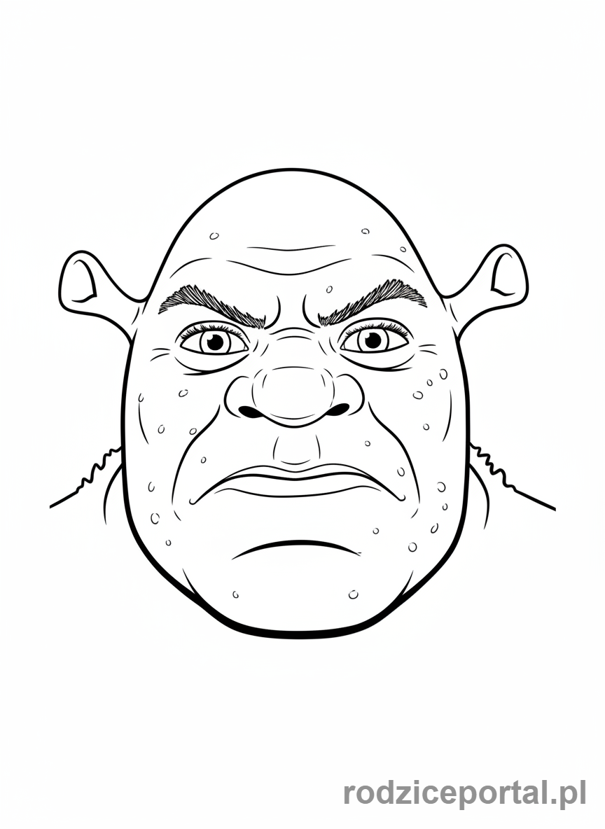 Kolorowanka Shrek - Shrek zbliżenie