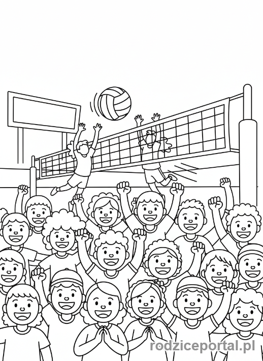 Kolorowanka Siatkówka - Kibice siatkowki doping
