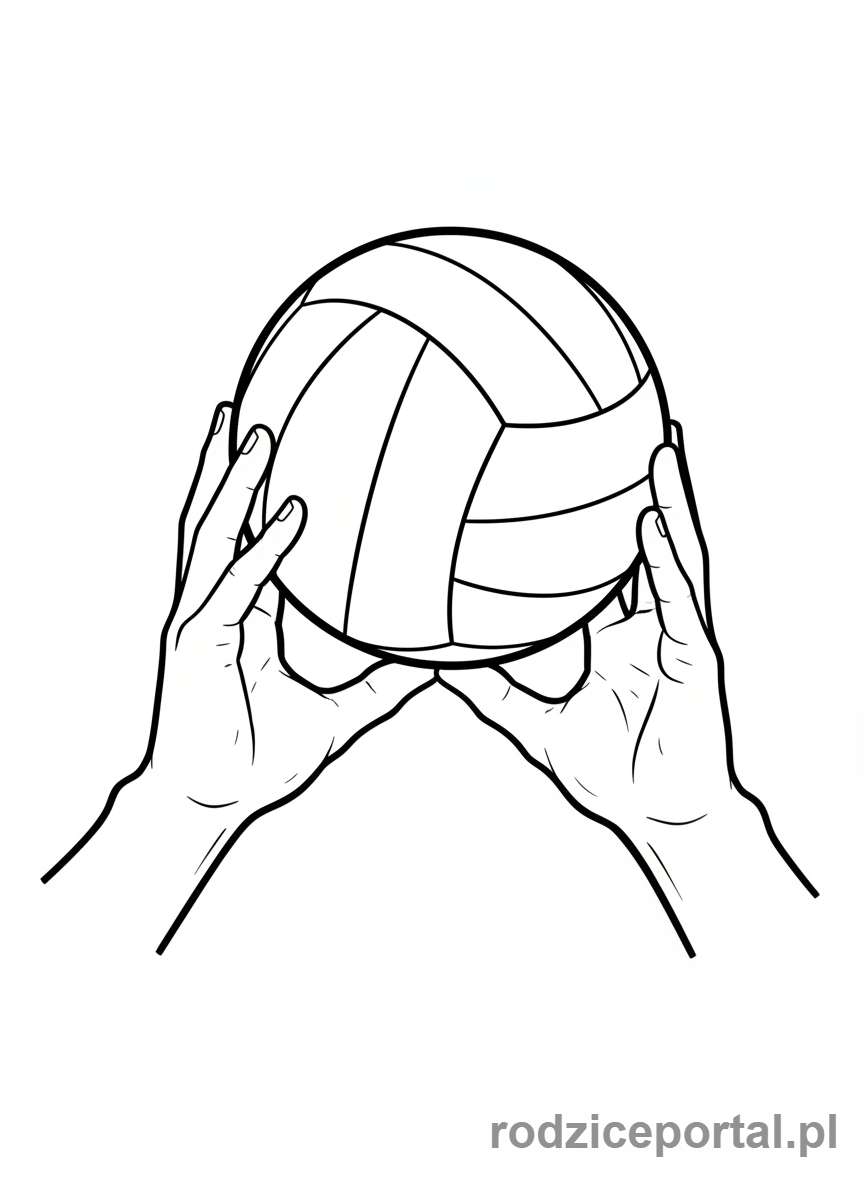 Kolorowanka Siatkówka - Rece siatkarza ustawiajace pilke