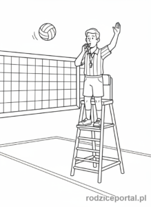 Kolorowanka Siatkówka - Sedzia siatkowki gwizdek