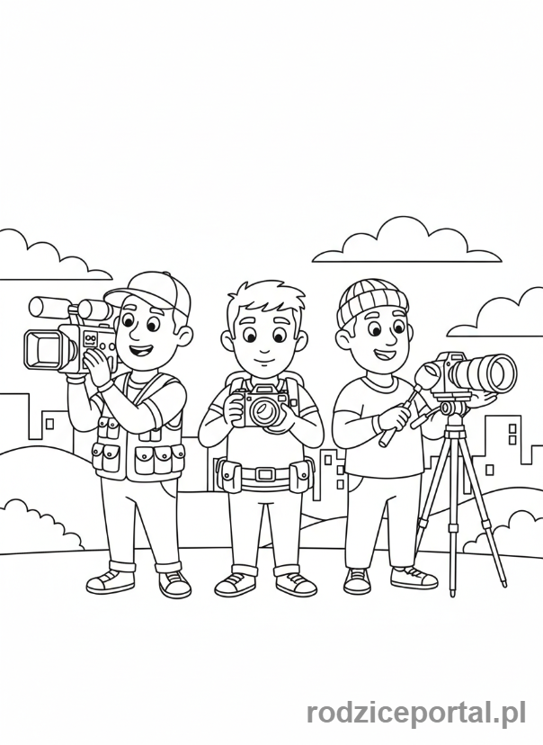 Kolorowanka Skibidi Toilet - Grupa Kameramanów