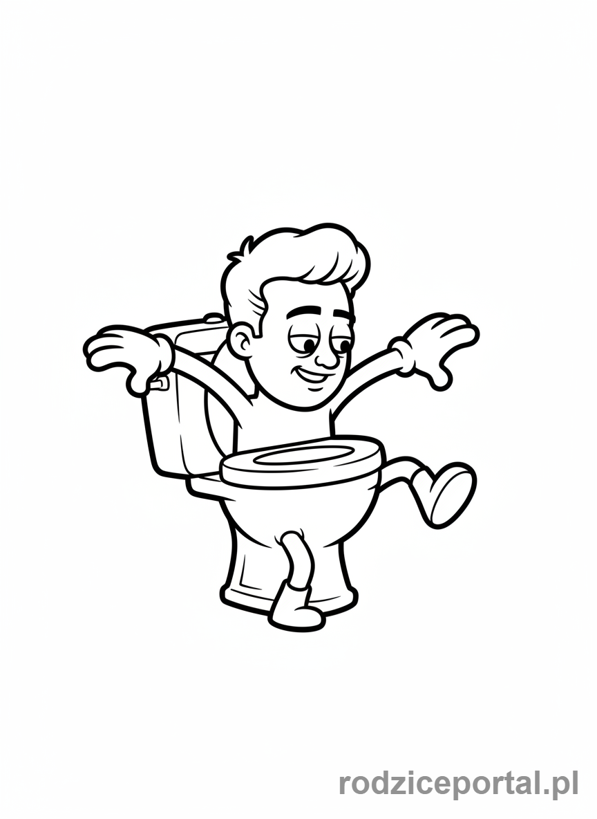 Kolorowanka Skibidi Toilet - Skibidi Toaleta tańcząca