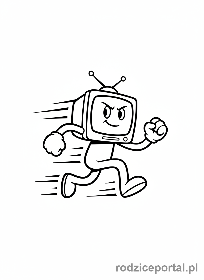 Kolorowanka Skibidi Toilet - Telewizor biegnący