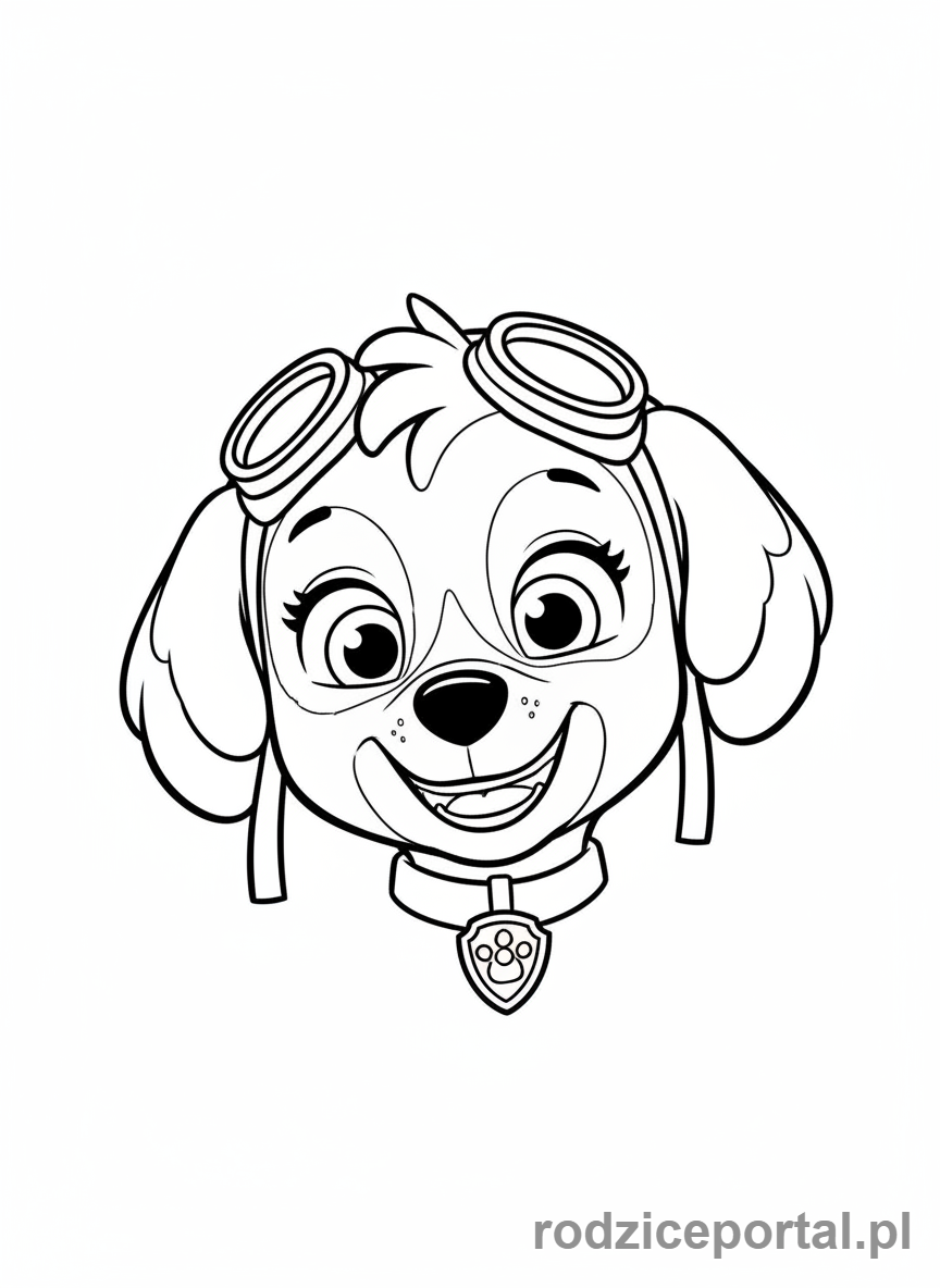 Kolorowanka Skye - Skye uśmiecha się