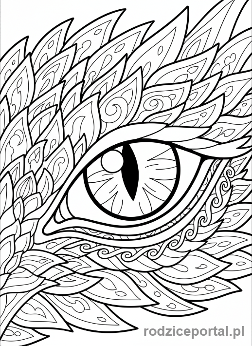 Kolorowanka Smok - Oko smoka zbliżenie