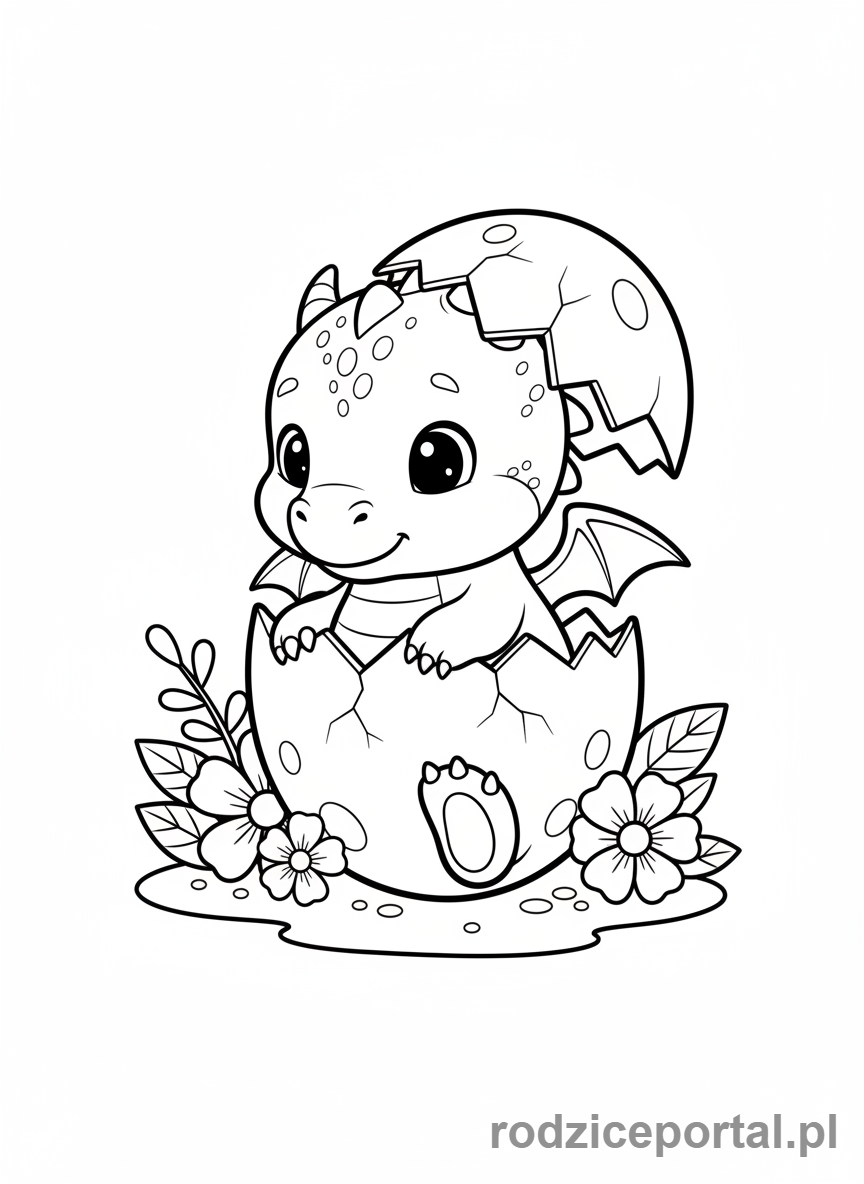Kolorowanka Smok - Wykluwający smok
