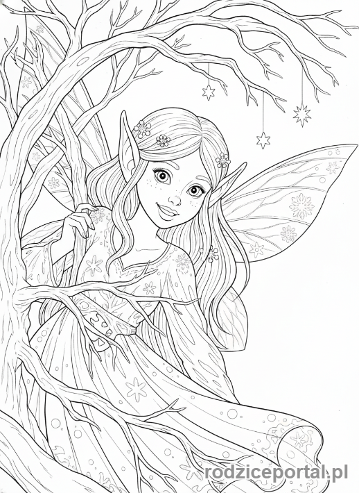 Kolorowanka Śnieżynka - Śnieżynka_gałęzie_mroźne
