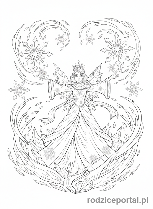 Kolorowanka Śnieżynka - Śnieżynka_magia_lodu