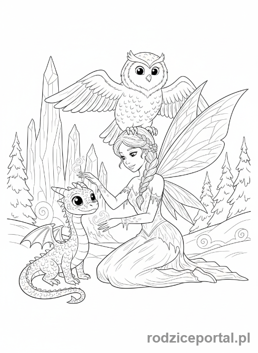 Kolorowanka Śnieżynka - Śnieżynka_smok_lodowy