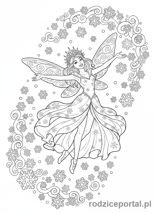 Kolorowanka Śnieżynka - Śnieżynka_taniec_radość