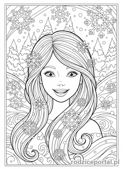 Kolorowanka Śnieżynka - Śnieżynka_twarz_uśmiech