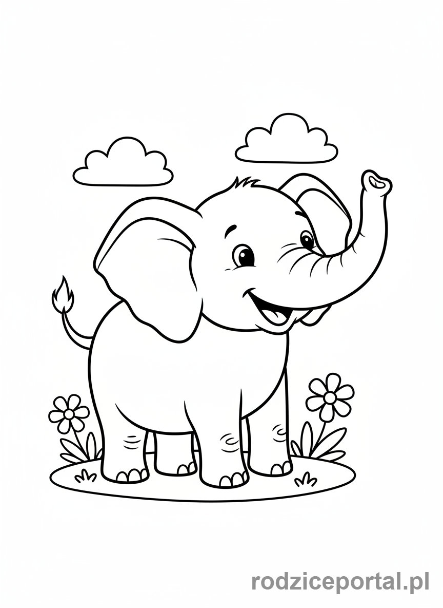 Kolorowanka Słoń - Słoń cała postać
