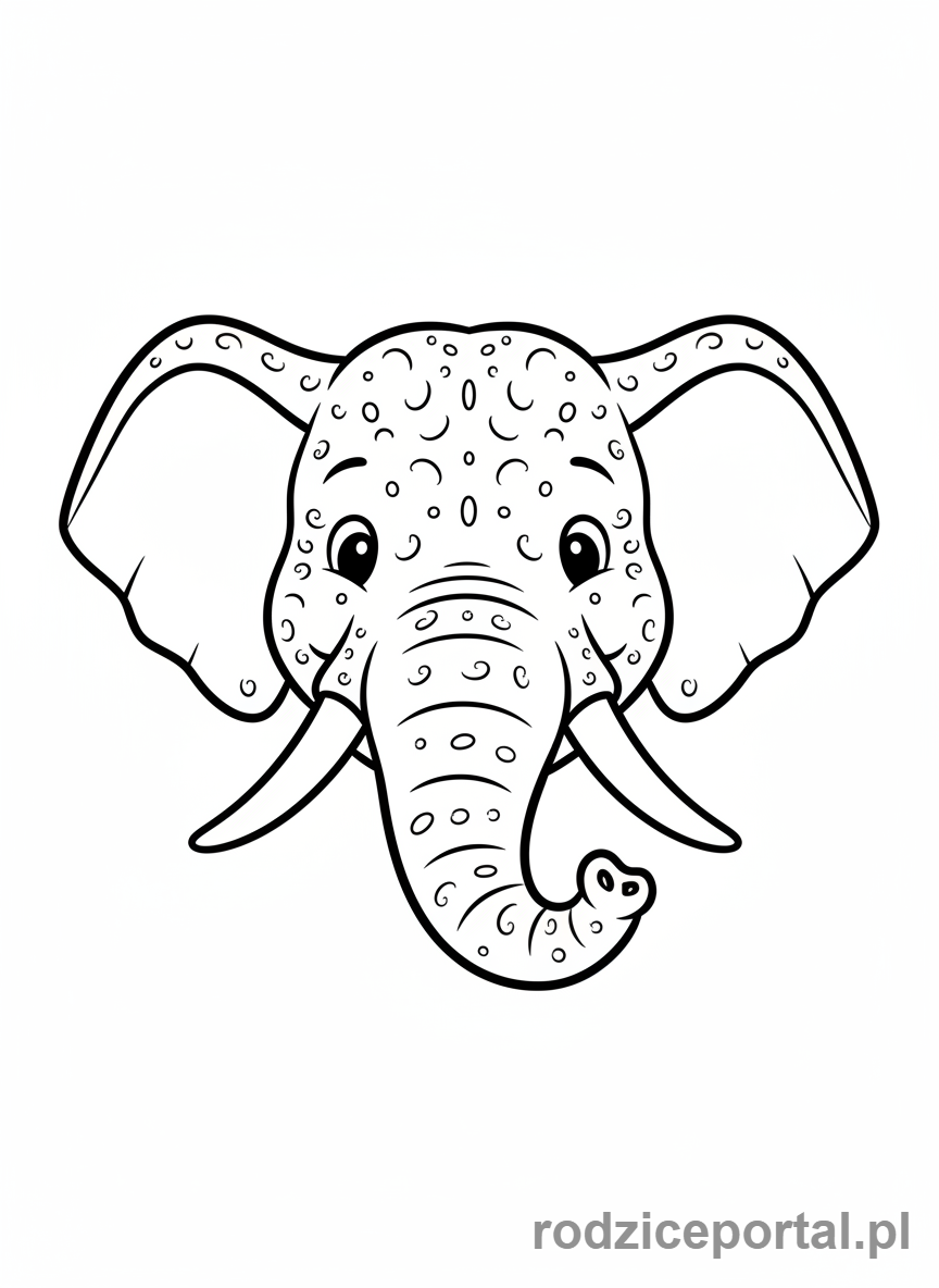 Kolorowanka Słoń - Słoń portret