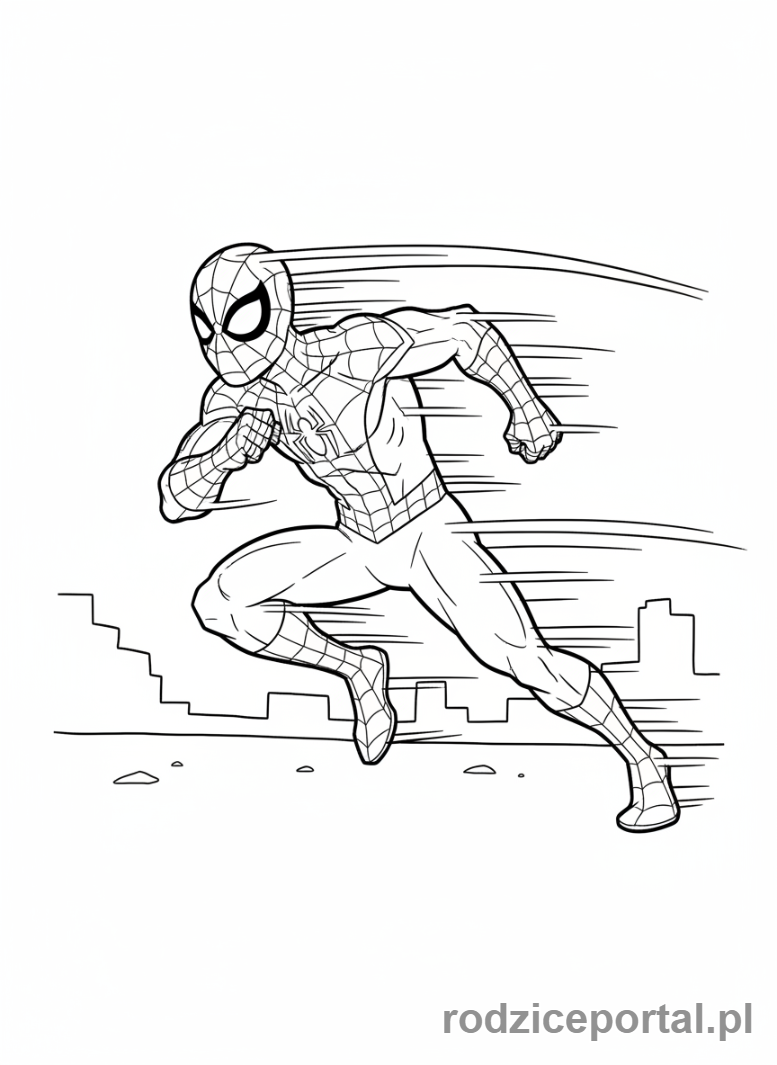 Kolorowanka Spidey - Spidey biegnie