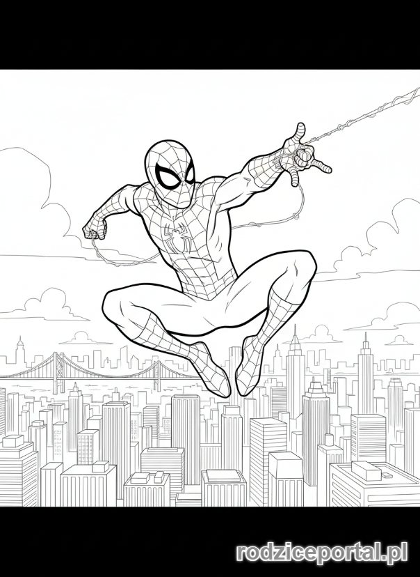 Kolorowanka Spidey - Spidey skacze