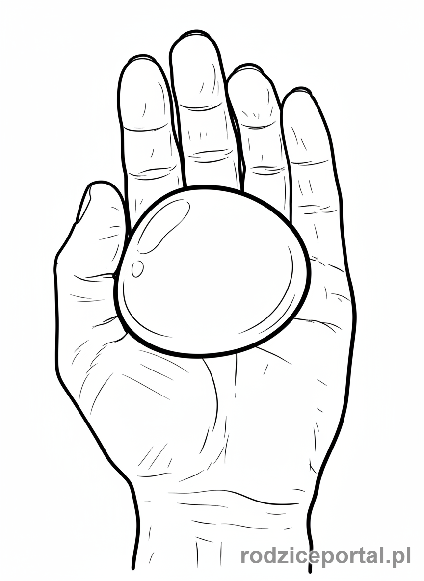 Kolorowanka Spokój - Dłoń trzymająca kamień