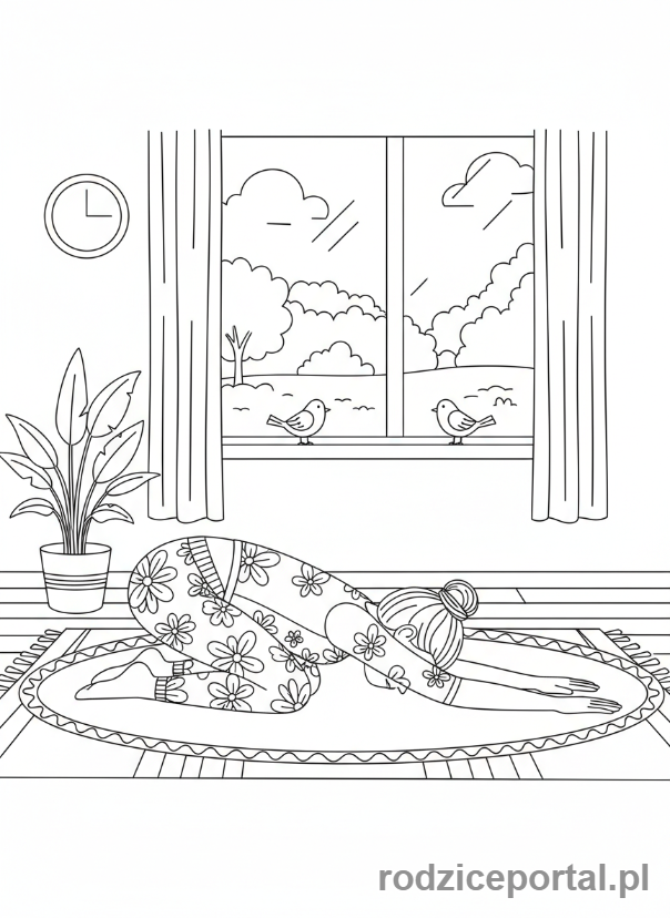 Kolorowanka Spokój - Osoba w pozycji jogi