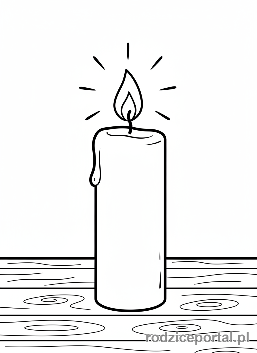 Kolorowanka Spokojny Wieczór - Płonąca świeca na stole