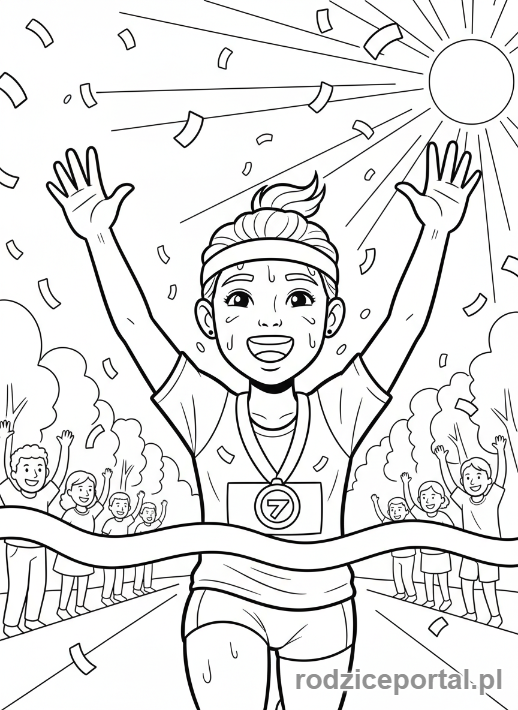 Kolorowanka Sport - Biegacz na mecie