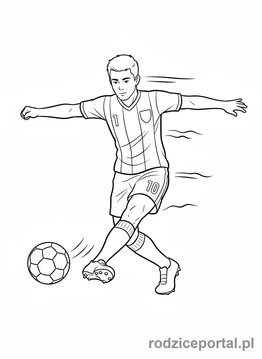 Kolorowanka Sport - Pilkarz kopie pilke