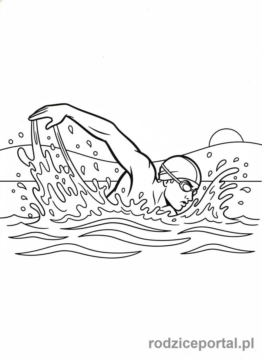 Kolorowanka Sport - Plywak kraulem