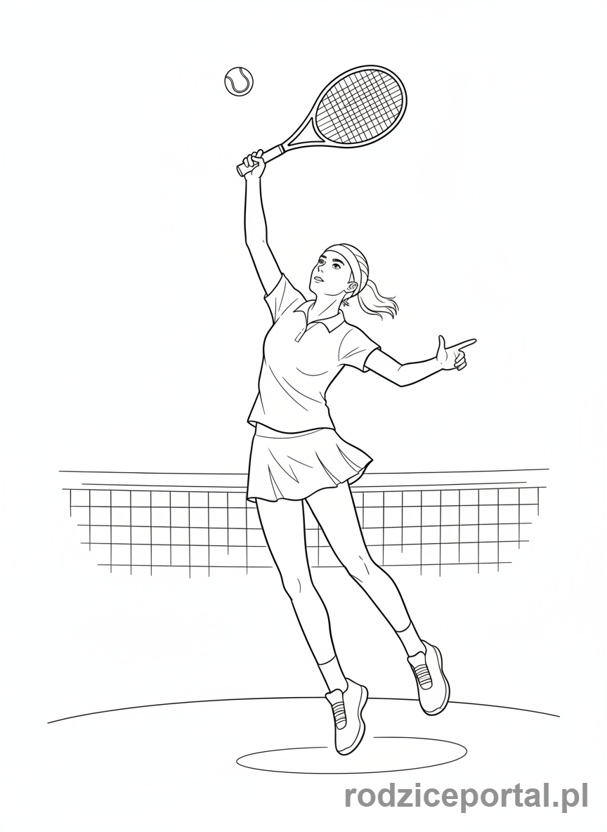 Kolorowanka Sport - Tenisista serwuje