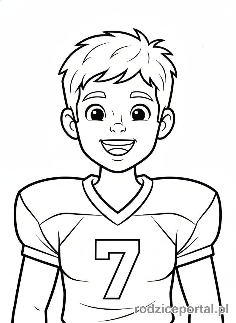 Kolorowanka Sportowiec - Młody sportowiec portret