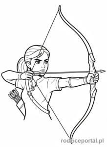 Kolorowanka Sportowiec - Łuczniczka celująca