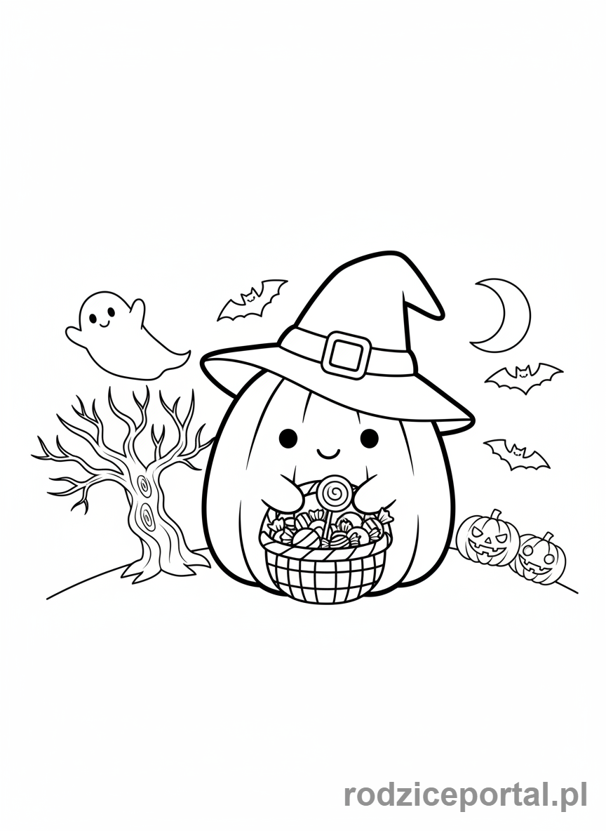 Kolorowanka Squishmallows - Halloween dynia