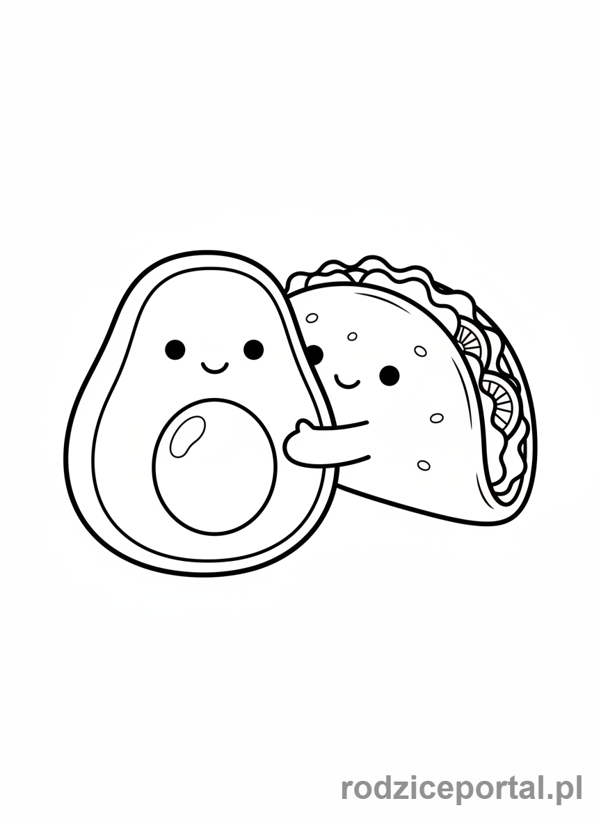 Kolorowanka Squishmallows - Przyjaciele awokado i taco