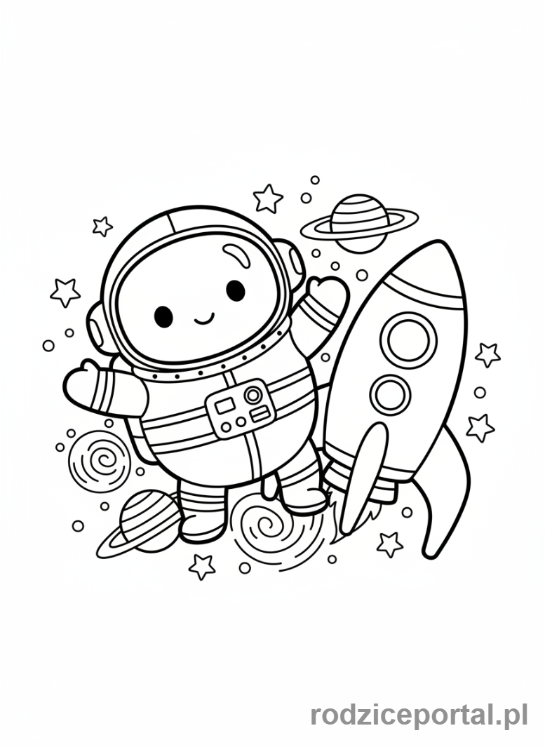 Kolorowanka Squishmallows - Rakieta kosmiczna