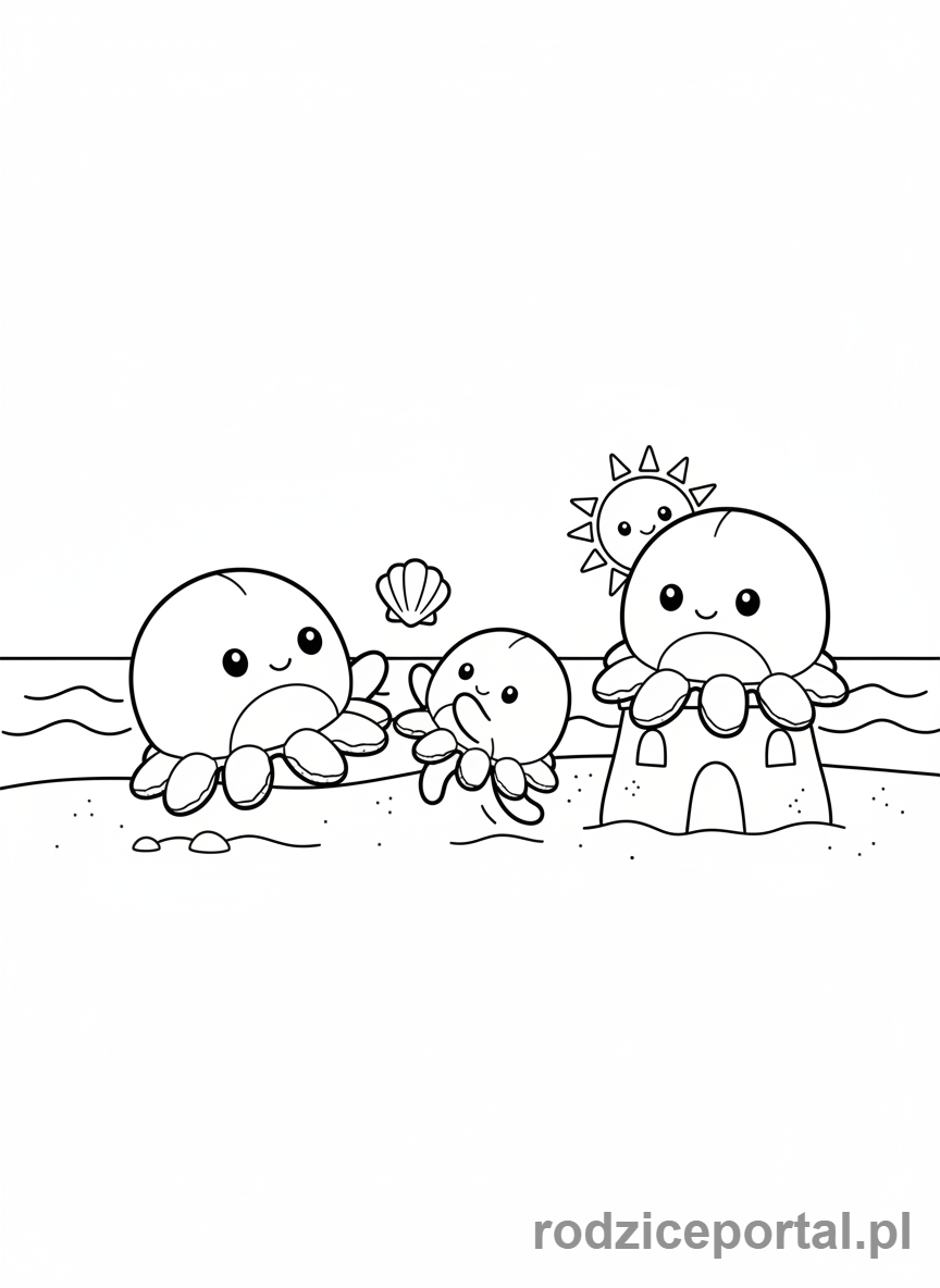 Kolorowanka Squishmallows - Rodzina ośmiornic